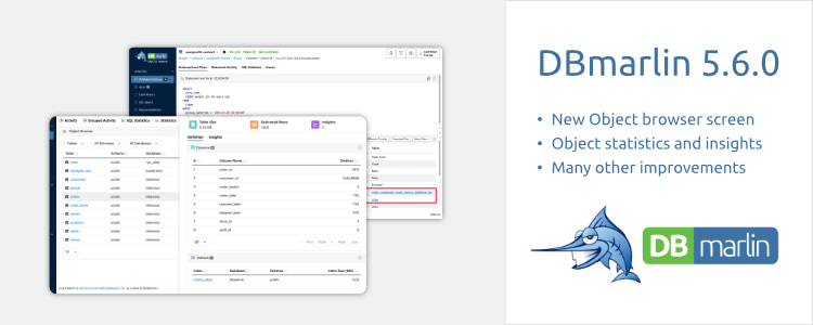 DBmarlin 5.6.0 with Object statistic and insights
