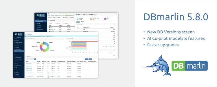 DBmarlin 5.8.0 now available with new DB Versions screen