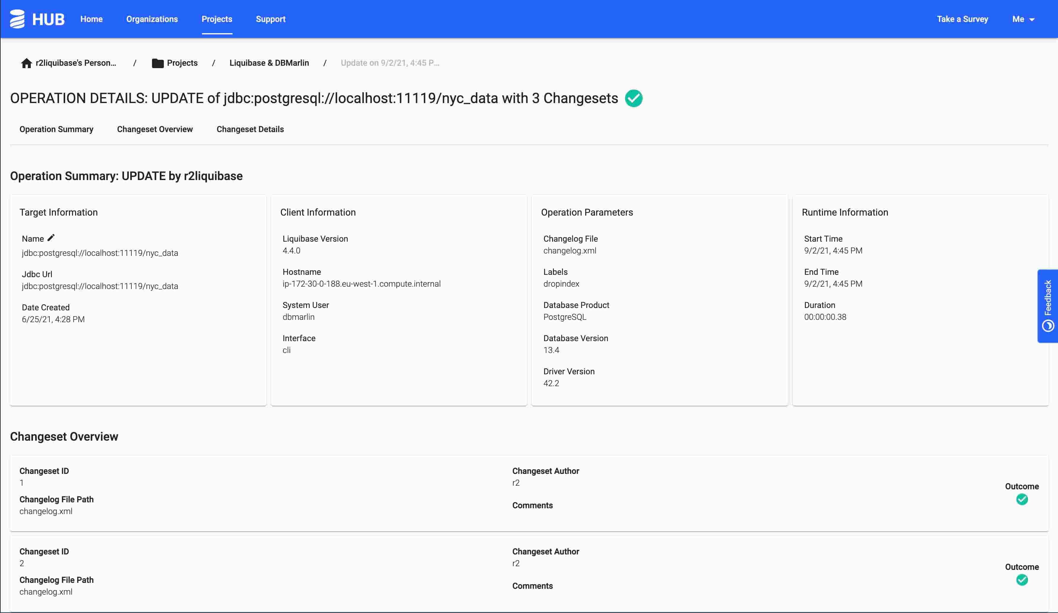 Liquibase extension setup
