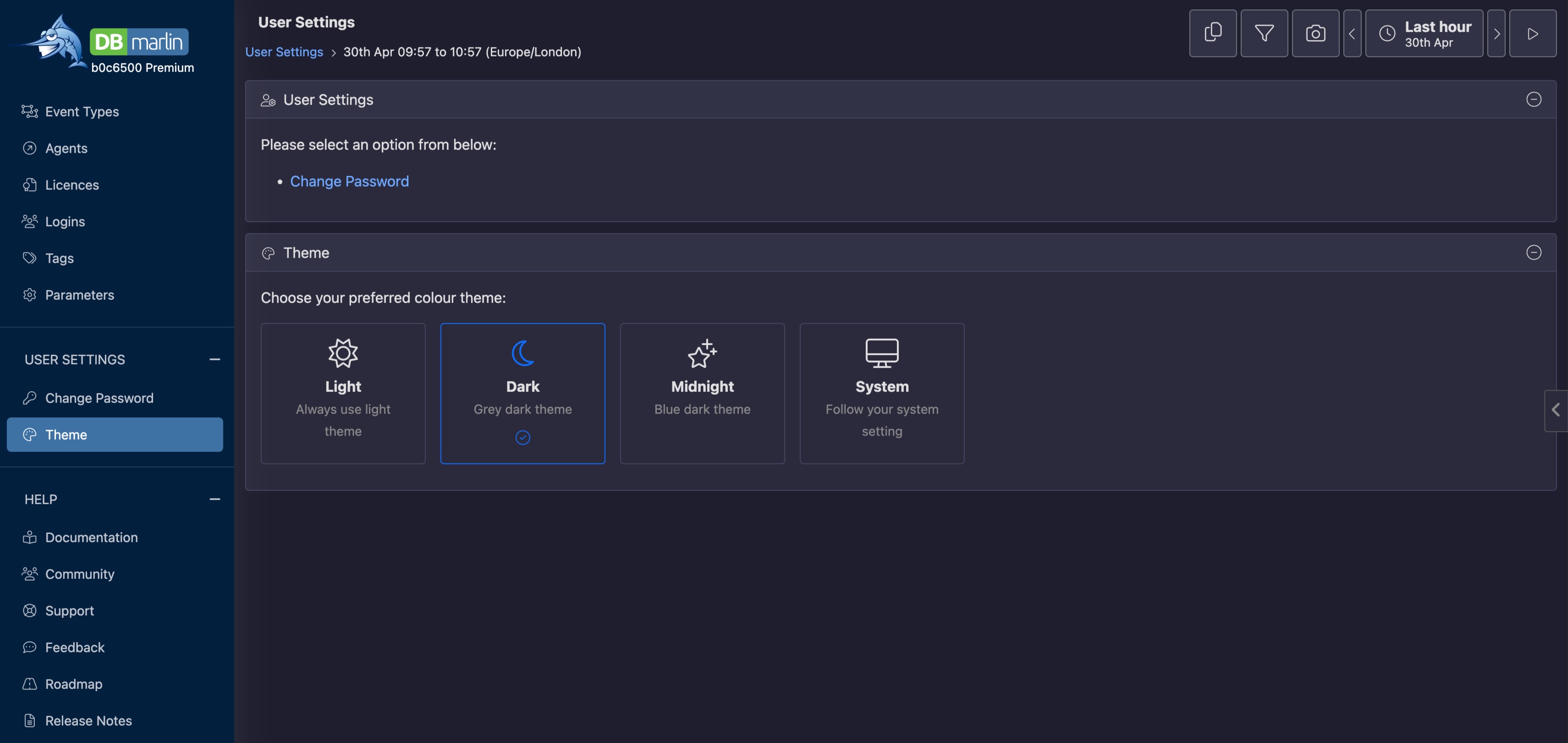 DBmarlin Dark themes